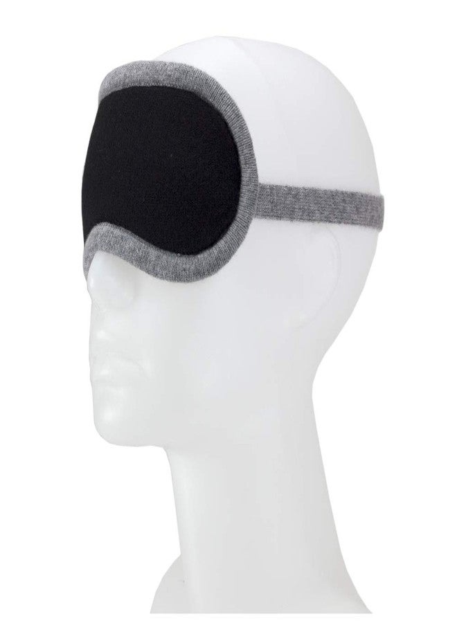 Jet&Bo 100% Pure Cashmere Eye Mask Black & Gray in Gift Box - Image 4